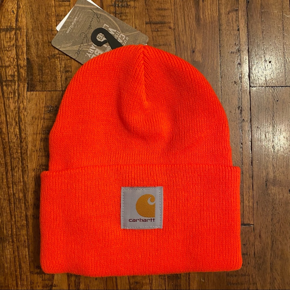 Toddler/Little kids NWT Carhartt neon orange beanie.